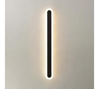 OZBME Outdoor Modern Lights Long Bar LED Wall Sconce Black Exterior Light Fixture Rounded Corner White Acrylic IP65,Led Ceiling Pendant Lamp ()