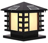 OZBME Outdoor Post Lights Modern Solar Lights, LED Cast Aluminum Column Lamp Pillar Lamps Japanese-style Square Yard Deck Street Top Wall Waterproof Garden Decor Light (36 * 36 * 40cm ()
