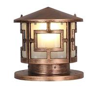 OZBME Outdoor Wall Lights Antique Aluminum Pillar Lamp Waterproof Post Light Vintage Rainproof Landscape Column Headlight for Courtyard Entrance Park Street Lantern ()