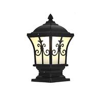 OZBME Outdoor Wall Lights European-Style Retro Post Light Waterproof Aluminum Acrylic Column Lamp Antique Rust-Proof Pillar Traditional Decorative Street Lantern Table Lamp(B (Black 40 * 40 * 75CM)