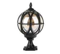 OZBME Outdoor Wall Lights Globe Column Light Aluminium Die-Casting Glass Pillar Waterproof Post Lamps Courtyard Patio Porch Gate Landscape Street Lighting Lamp(Bronze (Black 37cm)