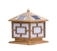 OZBME Outdoor Wall Lights LED Solar Post Fence Deck Column Cap Lamp Aluminum Waterproof Pillar with Remote Control Villa Door Lantern Landscape Lighting for Patio Posts Garden Decoratio (Bronze 60cm)