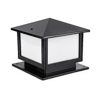 OZBME Outdoor Wall Lights Rainproof Aluminum Post Light Exterior Waterproof Patio Pillar Lamp Modern Landscape Column Lamps Street Lantern for Fence Deck Front Yard Garden Villa L (Black 25cm)