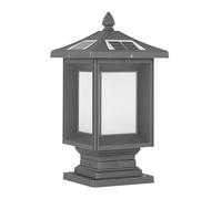 OZBME Outdoor Wall Lights Solar Fence Column Light Waterproof Stigma Gate Pillar Lamp Aluminum Post Cap for Garden Yard Lawn Villa Railing Landscape Street Lantern La (G)