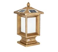 OZBME Outdoor Wall Lights Solar Fence Column Light Waterproof Stigma Gate Pillar Lamp Aluminum Post Cap for Garden Yard Lawn Villa Railing Landscape Street Lantern La (Bronze)