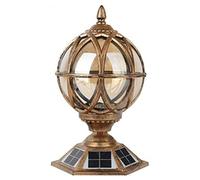 OZBME Outdoor Wall Lights Waterproof Fence Pillar Lamps Solar LED Rainproof Glass Ball Post Porch for Landscape Courtyard Street Deck Light Lamp(Color:Br (Bronze 39CM)