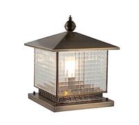 OZBME Outdoor Wall Lights Waterproof Post Light Modern Yard Entry Pillar Lamp Landscape Courtyard Column Headlights Villa Gate Garden Patio Path Street Lantern Lamp(Color:A,Size:4 (A 40 * 42cm)