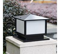 OZBME Outdoor Waterproof Fence Deck Cap Light Lantern Column Lamps for Flat Surface Patio Garden Decoration Square Acrylic Shade Lighting Street Housewarming Gift Made in China (A 30CM)