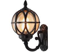 OZBME Outdoor Waterproof Glass Wall Lamp Retro Aluminum LED Ball Sconces for Outside Porch Garden Entrance Landscape Lighting Fixtures (Size : 38cm) (38cm) ()
