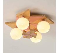 OZBME Perfecting s, Modern Flush Mount Ceiling Lamp with Glass Shade,aron Style 4 Lights Fixture for Kitchen Dining Living Bedroom Room,E27 （No Light Source） Prof