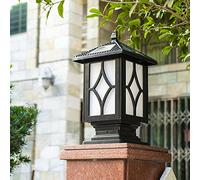 OZBME Pillar lights outdoor Chinese Post Light Waterproof Aluminum Tempered Glass LED Outer Lamp Courtyard Gate External