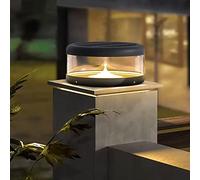 OZBME Pillar lights outdoor Courtyard Light Minimalist Waterproof Stainless Steel Led Post Gate Garage Pavilion Solar Column light (40 * 20cm)