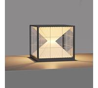 OZBME Pillar lights outdoor LED Column Square Funnel Patio Poles Deck Cap Light Waterproof Gate Yard Villa 3000K (40cm)