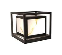 OZBME Pillar lights outdoor LED Post Light, Square Column Lights IP65 Waterproof Aluminiums with Imitation Marble Lampshade for Yard Garden Patio Path (38 * 38 * 28cm)