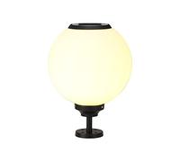 OZBME Pillar lights outdoor LED Solar Post Light Acrylic Round Waterproof Courtyard Aluminum Gate Lantern Globe Exterior Street Lighting (20cm)