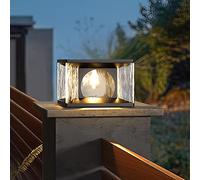 OZBME Pillar lights outdoor Solar IP65 Waterproof Ripple Acrylic Column Lantern Lamp Lighting for Garden Patio Deck 3000K (30 * 21cm)