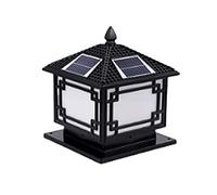 OZBME Pillar lights outdoor Solar Post Lights Energy-Saving LED Waterproof Patio Bollard Light IP65 Craftsman One-Light Exterior Lantern (Black 40 * 40 * 45cm)