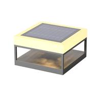 OZBME Pillar lights outdoor Solar Post Lights - Square LED PE Shade Column Patio Poles Outside Waterproof Stainless Steel Gate Deck (20 * 20 * 13.5cm)