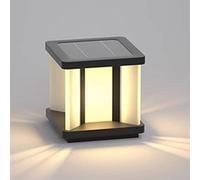 OZBME Pillar lights outdoor Square Solar Post Lights Lantern IP65 Waterproof Column Courtyard Deck Patio Outside LED Lamps 3000K (40cm)