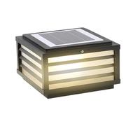 OZBME Post Cap Light Outdoor Solar Lantern Landscape Bollard Led Square Decoration Black Platform Pillar Garden Lighting (A 25 cm)