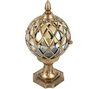 OZBME Post Light Traditional Globe Glass Lamp E27 Garden Column European Retro Outdoor Courtyard Pole Waterproof Cap Patio Street Decor Lamp, Black 7in*13in (Black 8.6in*14.9in) (Brass 8.6in*14.9in)