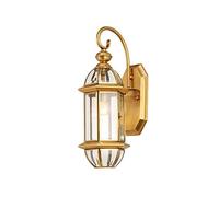 OZBME Simple European Style Copper Wall Lamp, Outdoor Waterproof American Retro Garden Corridor Aisle Balcony Lamp