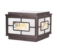 OZBME Solar Lights Post Cap Led Yard Fence Column Lamp Remote Control Dimmable Pillar with Vintage Mount Light Fixture (A 20 cm)