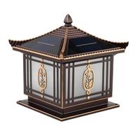 OZBME Solar Pillar Light Gate Bollard Retro Industrial Post Lamp 10.2in Energy-saving Creative Super Bright Stigma Lantern IP65 Waterproof And Rainproof Street Lights for Walled Villa ()