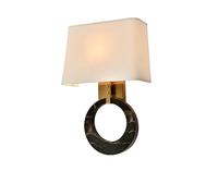 OZBME Square Linen Wall Lights 13.7In Marble Circle Bedside s Variety of Styles E14 Sconces Living Room Sofa Feature Decorative Lighting/D (B)