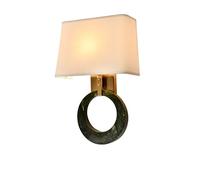 OZBME Square Linen Wall Lights 13.7In Marble Circle Bedside s Variety of Styles E14 Sconces Living Room Sofa Feature Decorative Lighting/D (C)