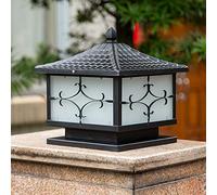 OZBME Traditional Outdoor Courtyard Post Light Retro Waterproof Antirust Victorian Villa Gate Fence Street E27 60w Aluminum,Black (Size30CM) Interesting Household (A 30CM)