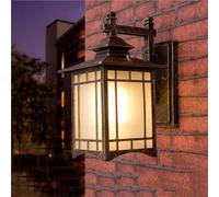 OZBME Wall lamp, E27 Outdoor Waterproof Lantern Lamp, Sconces Traditional Garden Balcony Lighting European Retro Lamp Bedside Reading Lamp(d) (Black) (Gold)