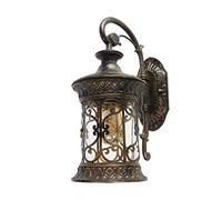 OZBME Wall Lamp,European Classical Victorian Aluminum Outdoor Waterproof Lamp Glass Lantern Patio Garden Fence Doorpost External Sconce Barn Wine Cellar Aisle Landscape Light