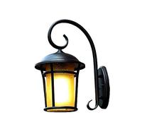 OZBME Wall Lamp,European Retro Outdoor Lamp Creative Iron Art Exterior Lighting American Industrial Wind Decoration Light Waterproof Frosted Glass Lantern E27 Street Garden