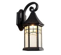 OZBME Wall Lamp,European Retro Outdoor Lamp Waterproof Industrial Barn Lighting Black Matte Exterior Light Fixture Clear Glass Lantern Metal Farmhouse Sconce Bedroom