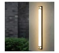 OZBME Wall Lamp LED with Remote Compatible Home Entrance Corridor Outdoor Lamps Lighting Waterproof Black Gold Painted Dimmable Fixture (Color : Round8x60cm, Size WarmWhite) (Square8x100cm CoolWhite)