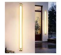 OZBME Wall Lamp LED with Remote Compatible Home Entrance Corridor Outdoor Lamps Lighting Waterproof Black Gold Painted Dimmable Fixture (Color : Round8x60cm, Size WarmWhite) (Round8x100cm WarmWhite)