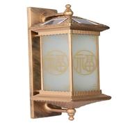 OZBME Wall Lamp Outdoor Solar Light LED Chinese Sconces Waterproof Sconce for Courtyard Garage Garden Corridor Classical Walls Lantern (Color : Noir) (Antique Copper Colour)