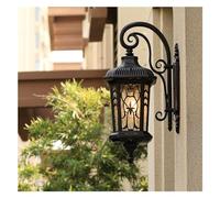 OZBME Wall Lamp Retro Large Outdoor Lanterns Exterior Light Fixtures Coach Waterproof Aluminium with Water Glass Outside Lamps (Color : Nero, Size L) (Nero S)