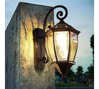 OZBME Wall Lamp Solar Lights Outdoor Dedicated Courtyard Light Professional Waterproof Aluminum Sconce Windproof Glass Sconilla Gard