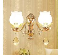 OZBME wall lamps & sconces Lamp Post Lights Outdoor Table Lamps Sconce Light ModernRetro Crystal Dining Room Bedroom Living Bedside Fashion Glass Lamphade 2 (Double Head)