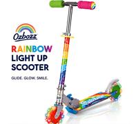 Ozbozz Rainbow Light Up Scooter Kids Flashing Wheels Foldable SV20891