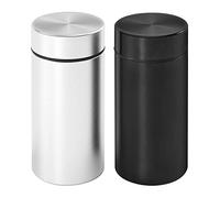 OZCHIN 2 PCS Aluminum Storage Jar Portable Airtight Smell Proof Container Bottle Multipurpose Storage Container for Spices, Coffee & Teas (Black + Silver, 80 ml)