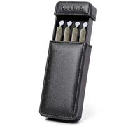 OZCHIN Cigarette Case Pull-and-Push with PU Leather Holds 4 King Size Great Christmas Day Gift for Men Women - 13 x 6 x 2cm (Black)