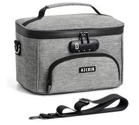 OZCHIN Smell Proof Bag with Combination Lock, Odor Proof Bag Durable Carbon Lining Smoking Tobacco Cases Odorless Organizer Medicine Bags Lockable Box, Christmas Xmas Gifts for Men Women - Grey