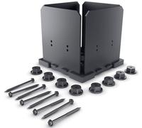 Ozco 51709 Ironwood 8x8" Elevated Post Base Kit, Black Galvanized Steel (1 per Pack)
