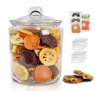OZD 3.9L Large Glass Jar with Lid, Airtight Food Storage Container for Kitchen, Pantry Organiser, Ideal for Biscuits, Pasta, Flour, Cereals, Sugar, Coffee, Dry Goods (Includes 15 Reusable Food Bags)