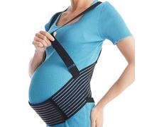 OZDEMIR 3 in 1 Pregnancy Support Belt, Pelvic Maternity Belly Bands & Support, Pregnancy Back Support Bands, Relieve Back Pelvic Pain, Pregnancy Gifts for Mum Expecting (Black, L)