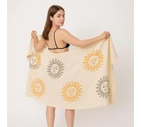 OZDESIGN Handmade Turkish Peshtemal Towel - 100% Cotton, Stone Printed, Lightweight, Quick Dry Bath, Beach and Spa Towel, 95x175 cm, Soft and Absorbent