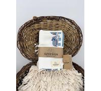 OZDESIGN Turkish Peshtemal Towel - 95x175 cm, Cotton Viscose Blend, Lightweight & Quick Dry, Serigraph Printed Hammam Towel for Bath, Flores Elephant Print